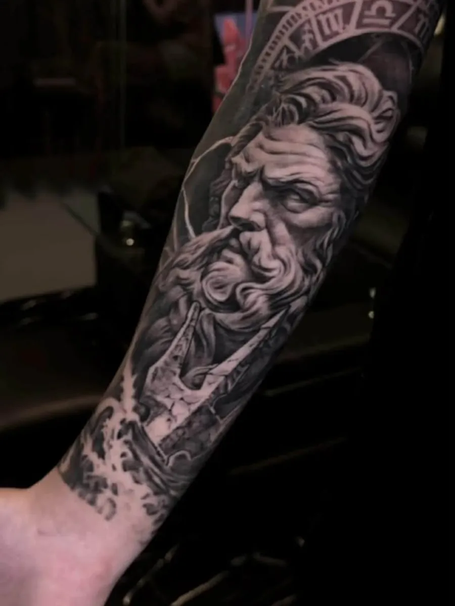 Realistic portrait tattoo by RUN INK Tattoo Bangkok