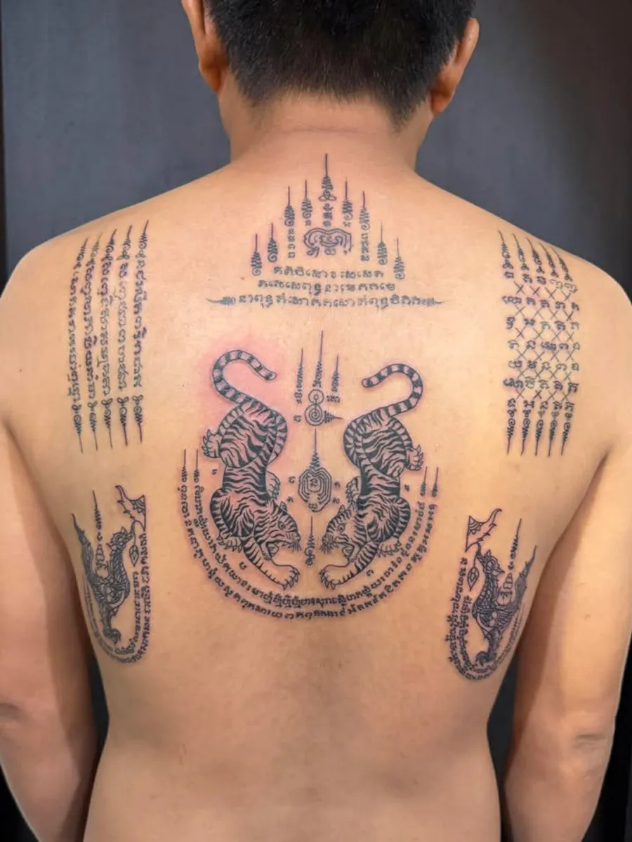 Sak Yant tattoo by RUN INK Tattoo Bangkok