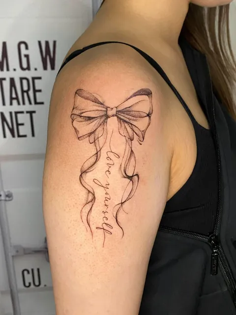 Fine Line ribbon bow with 