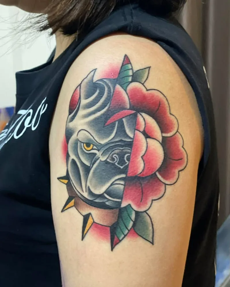 Old School traditional tattoo by RUN INK Tattoo Bangkok